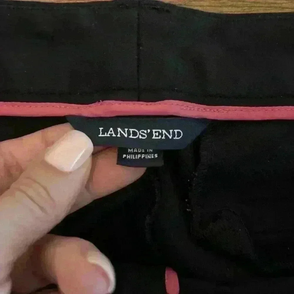 Lands End Women’s Black Trouser Stretch Straight Leg Ankle Length Size 10 - Picture 7 of 10